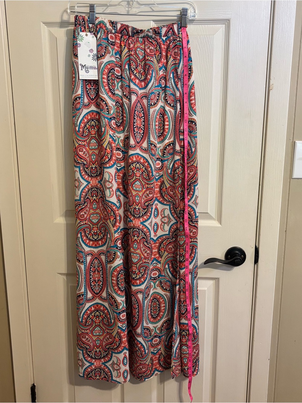 Show Me Your Mumu Paisley Maxi Skirt in Coral, Teal & White